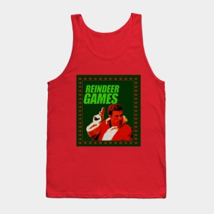 Reindeer Games Ugly Sweater with background Tank Top